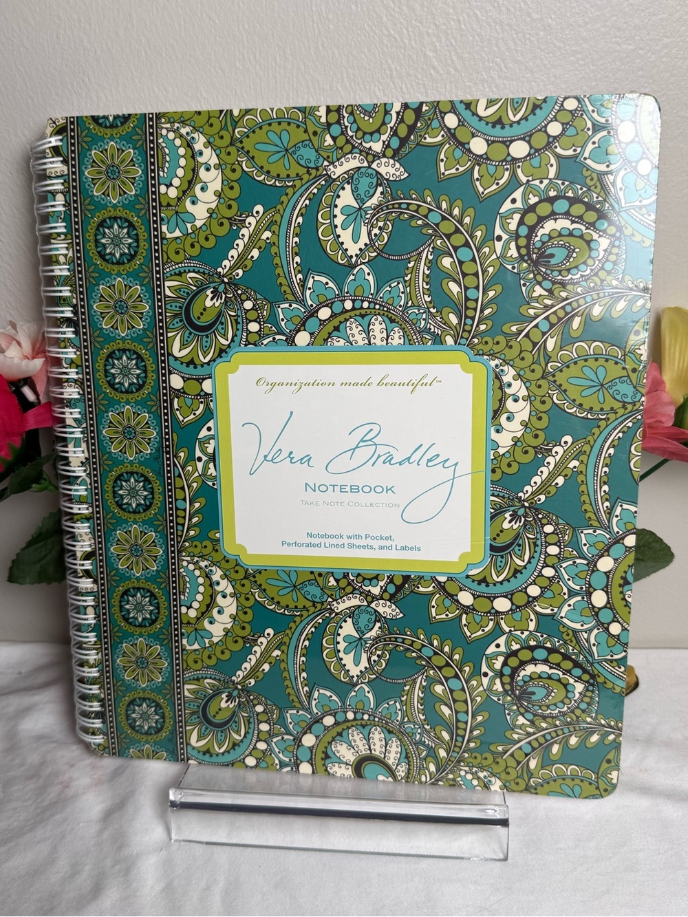 NWT Vera Bradley Peacock Large Notebook with Labels RETIRED RARE New